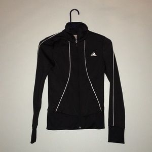 adidas zip up jacket black with white